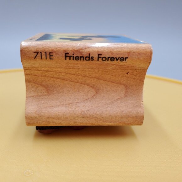 Christopher Robin Winnie Pooh Bear Rubber Stamp Forever Friends Wood Mounted - Picture 3 of 5
